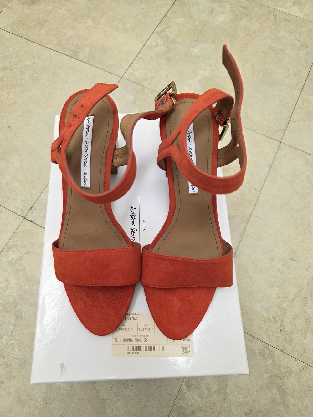 Women’s Red Open-Toe Ankle Strap Sandals
